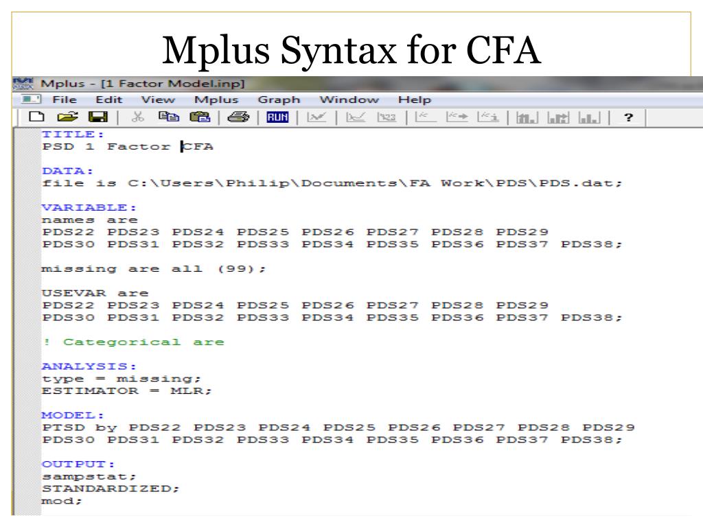 PPT Confirmatory Factor Analysis in Mplus PowerPoint Presentation, free download ID5330054