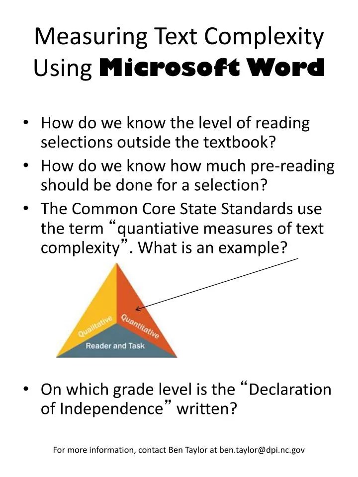 PPT Measuring Text Complexity Using Microsoft Word PowerPoint