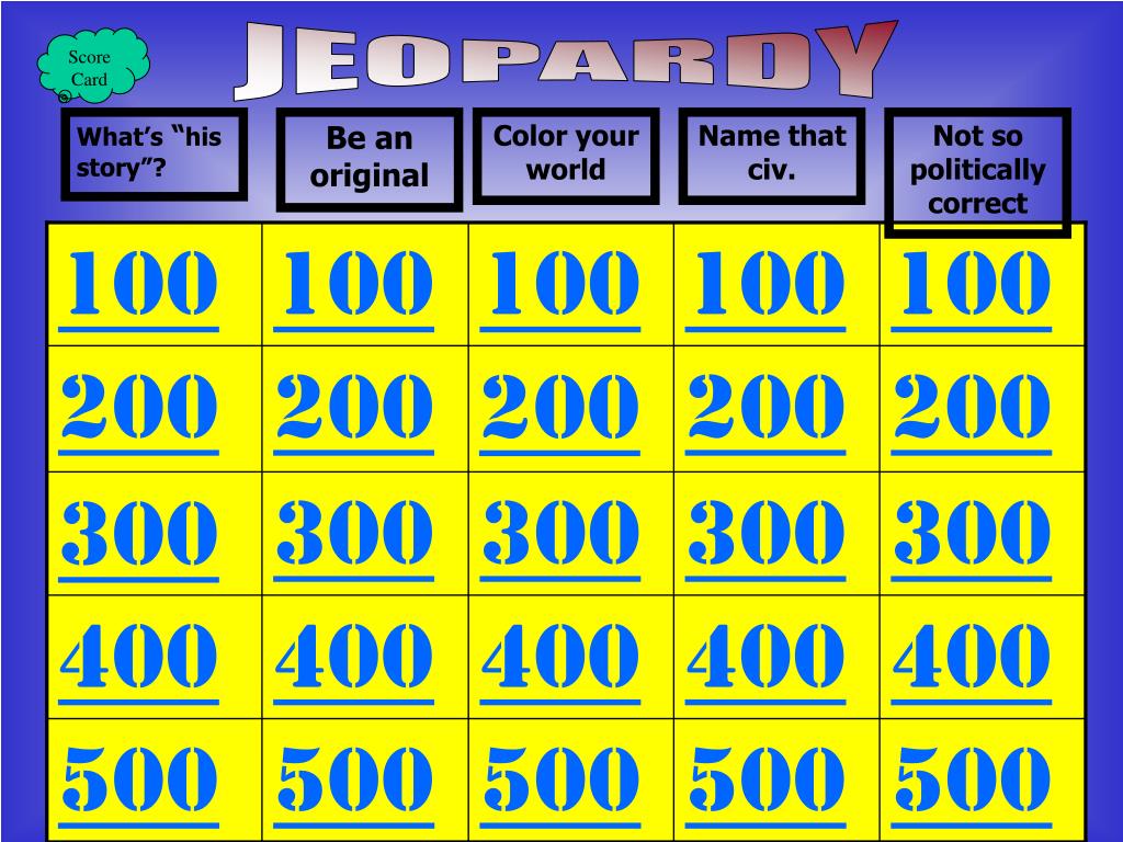 PPT Jeopardy Classroom Game! PowerPoint Presentation, free download