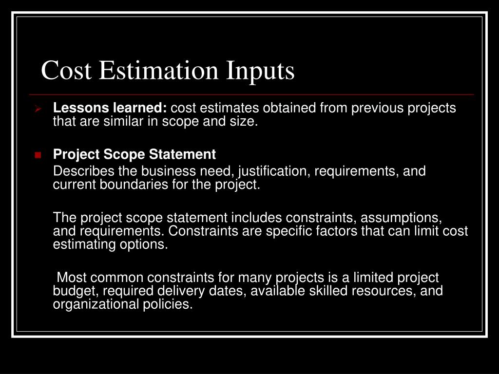 PPT Project Cost Management PowerPoint Presentation, free download