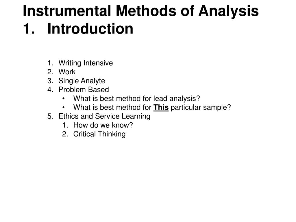 PPT Instrumental Methods of Analysis 1. Introduction PowerPoint