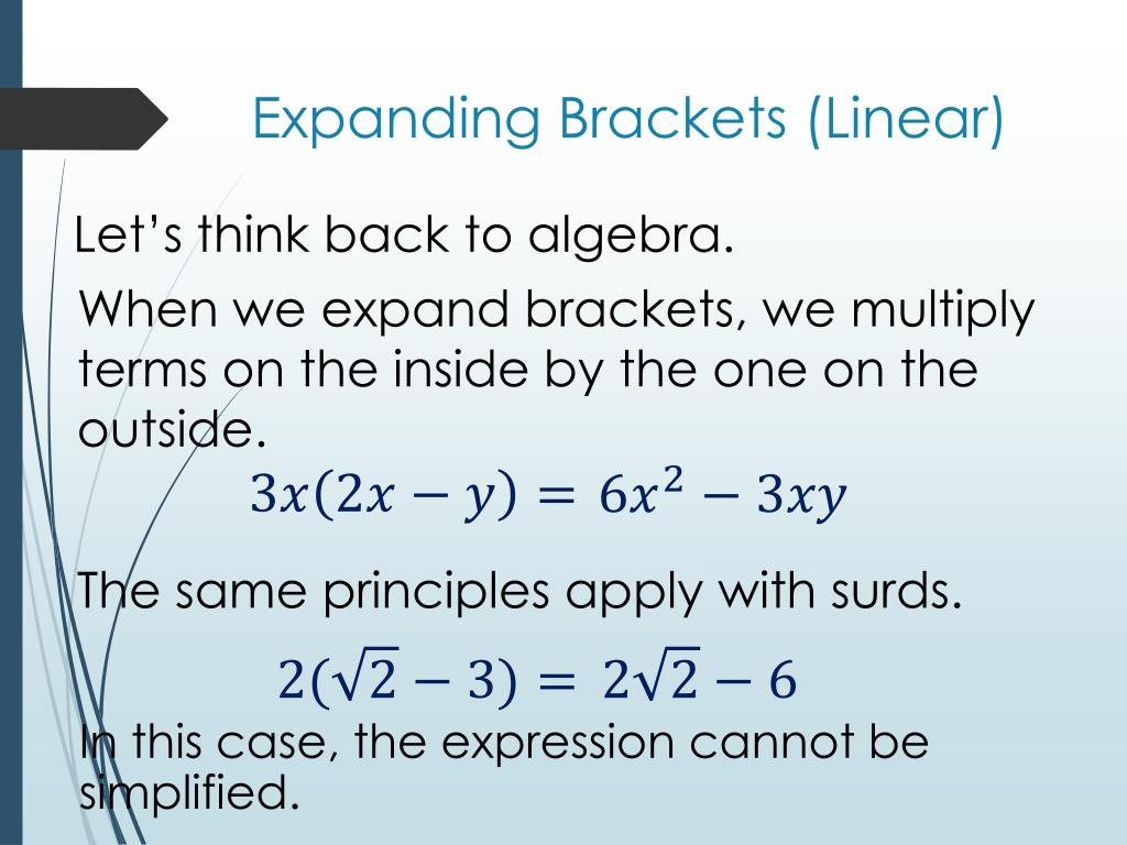 PPT Expanding Brackets with Surds and Fractions PowerPoint