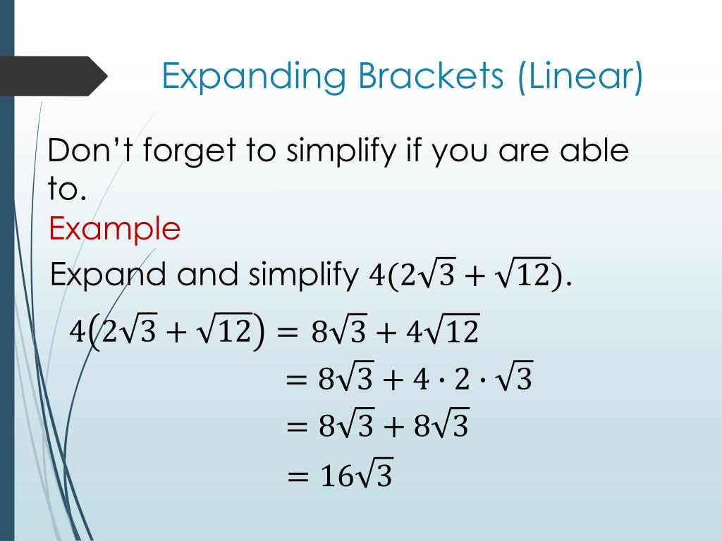PPT Expanding Brackets with Surds and Fractions PowerPoint