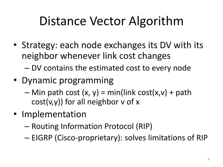 Distance Vector Algorithm