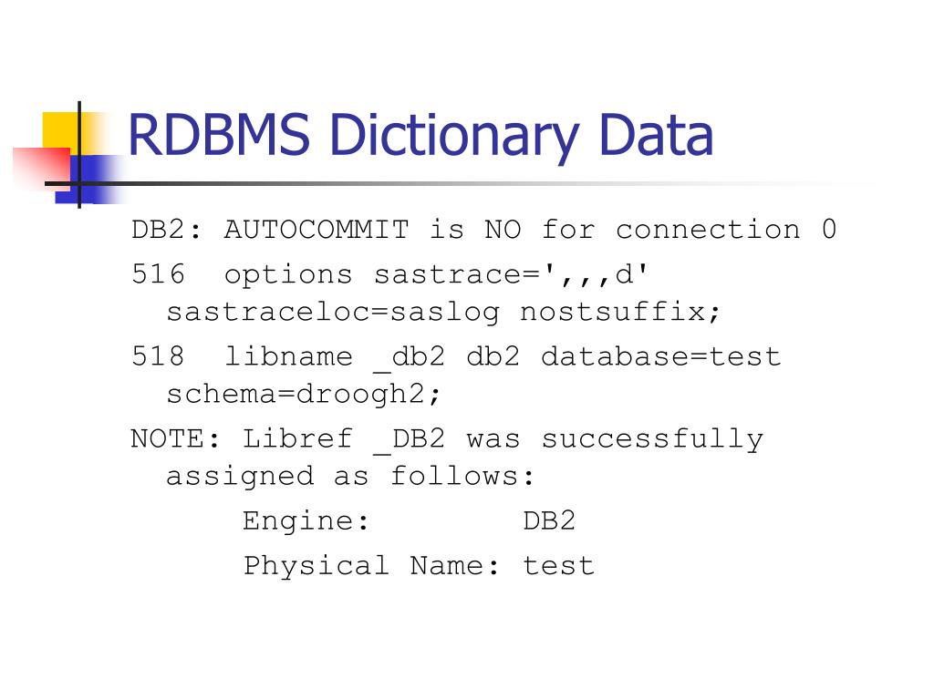 PPT QC Your RDBMS Data Using Dictionary Tables PowerPoint Presentation ID5345388