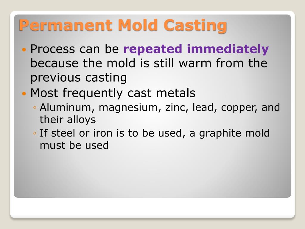 PPT Chapter 13 MultipleUseMold Casting Processes EIN 3390