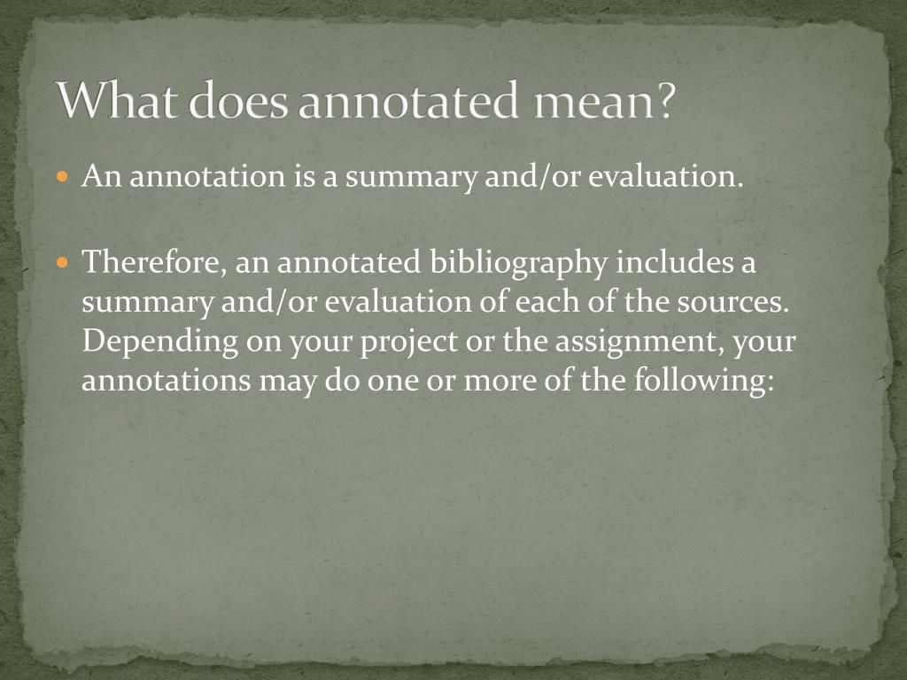 PPT Annotated Bibliography PowerPoint Presentation, free download