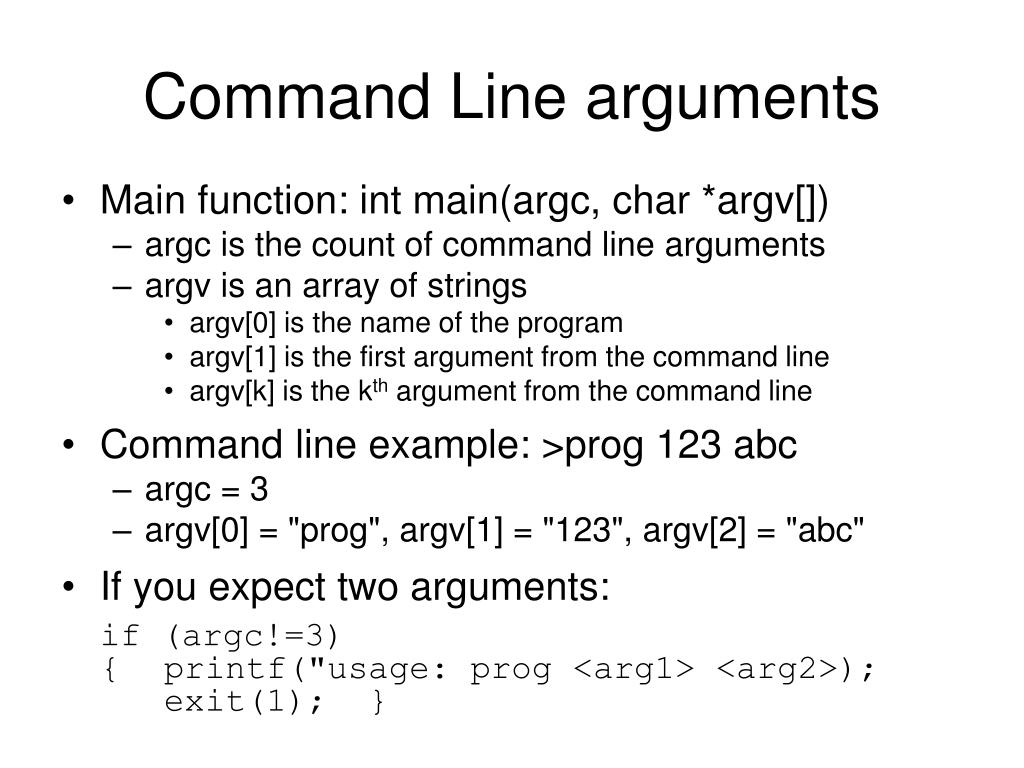 PPT Command Line arguments PowerPoint Presentation, free download