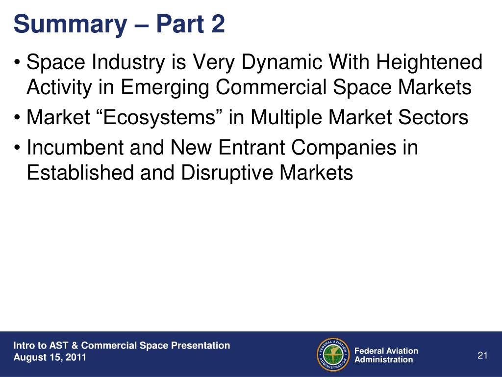 PPT Introduction to the FAA Office of Commercial Space Transportation