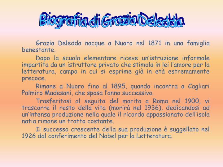 PPT Di Grazia Deledda PowerPoint Presentation ID5347428