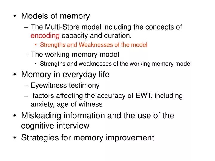 PPT Models of memory PowerPoint Presentation ID5348376