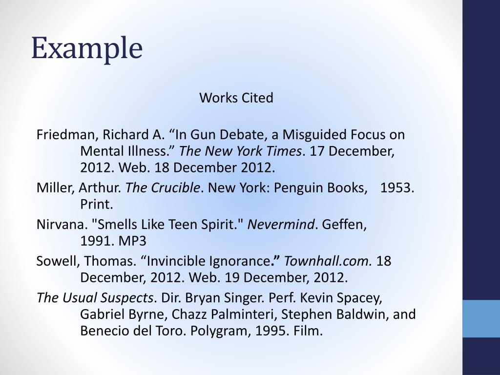 PPT Creating MLA Style Works Cited Lists PowerPoint Presentation