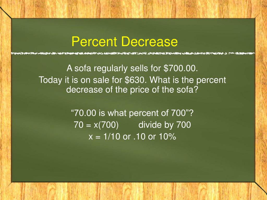 PPT Percent Increase and Percent Decrease Problems PowerPoint