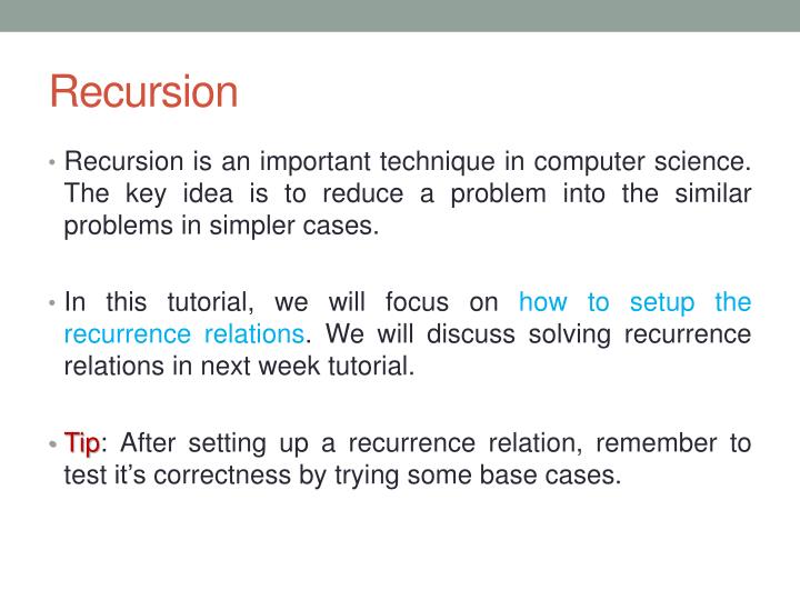 PPT CSCI2110 Tutorial 7 Recursion PowerPoint