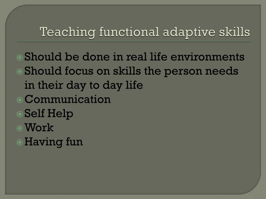PPT Teaching Adaptive Skills to People with Autism Spectrum Disorders