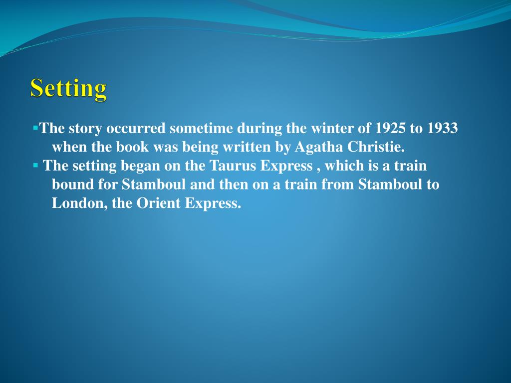 PPT Murder on the Orient Express PowerPoint Presentation, free