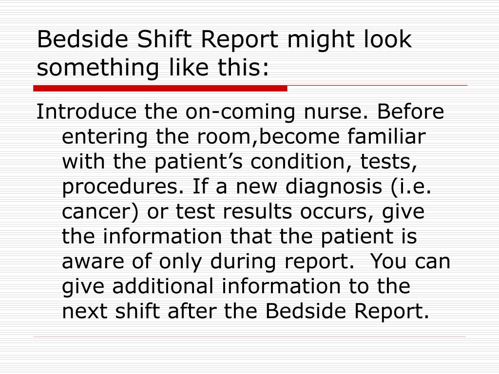 PPT Bedside Shift Report PowerPoint Presentation, free download ID