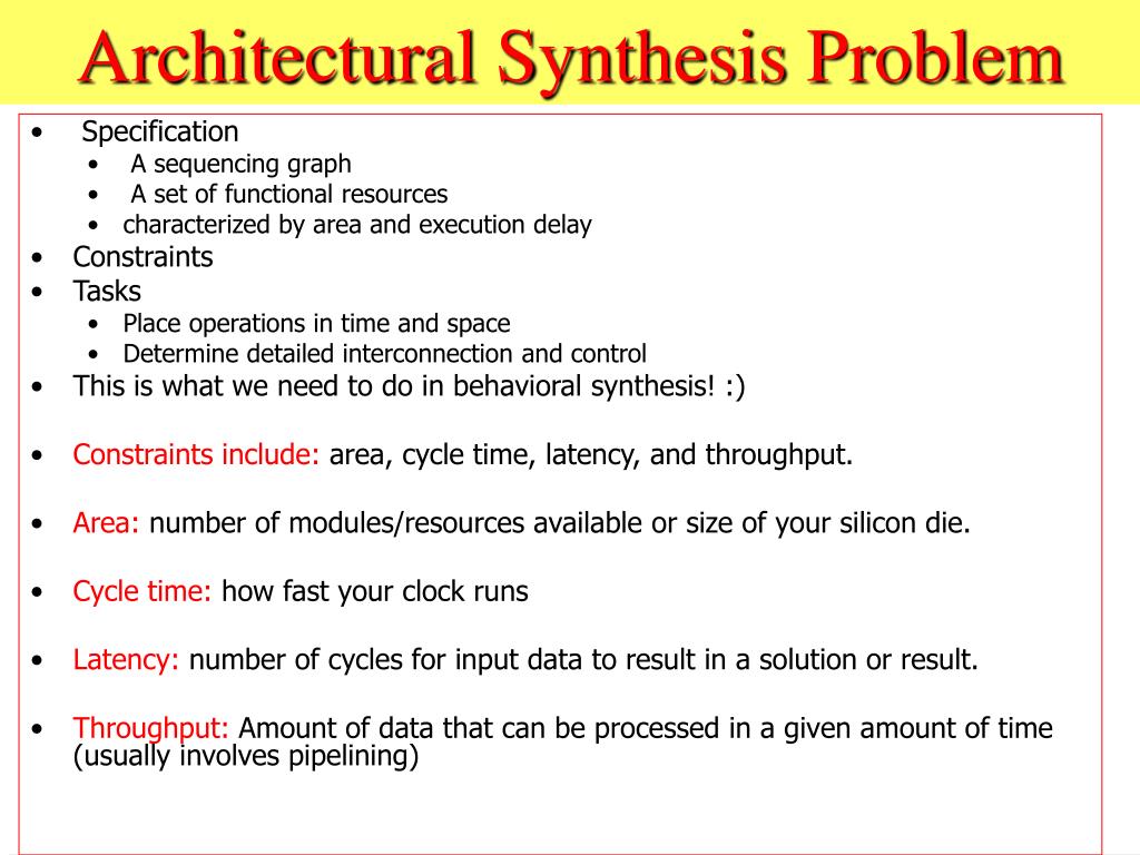 PPT Architectural and System Synthesis PowerPoint Presentation, free