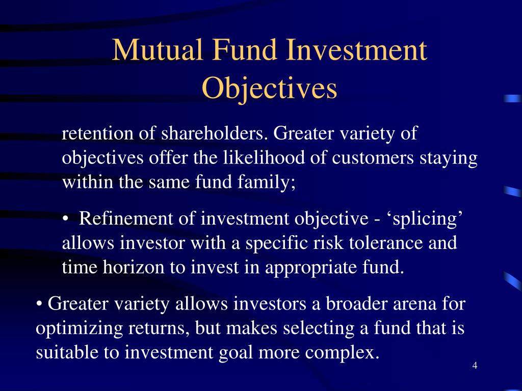 PPT Investment Objectives and Risks of Stock and Bond Funds