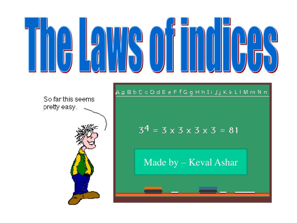 PPT The Laws of indices PowerPoint Presentation, free download ID