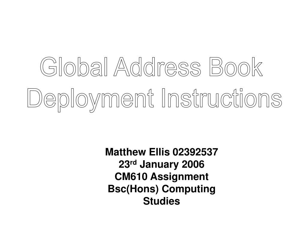 PPT Global Address Book Deployment Instructions PowerPoint
