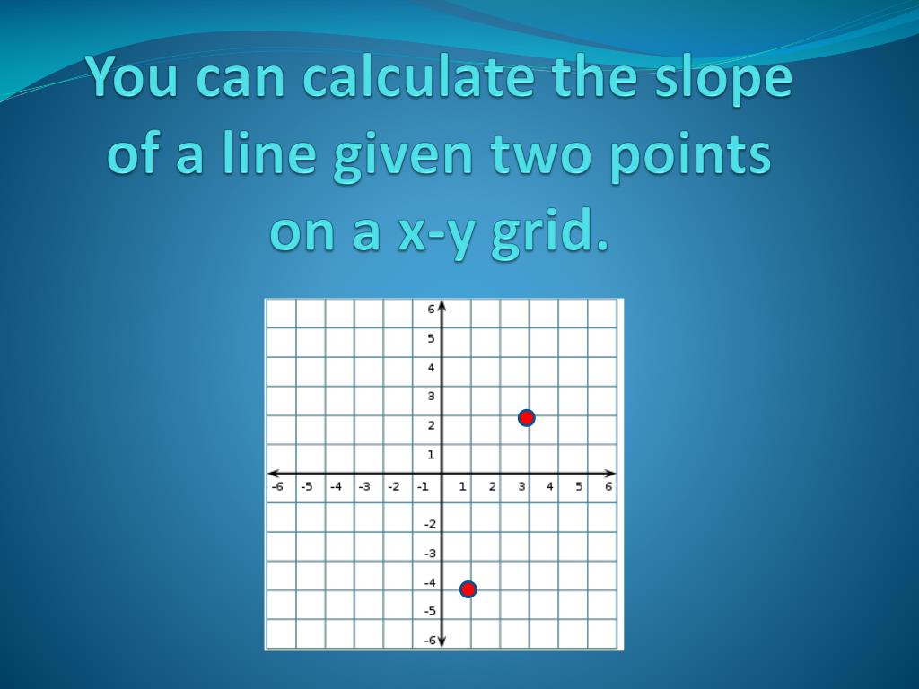 PPT You can calculate the slope of a line given two points on a xy