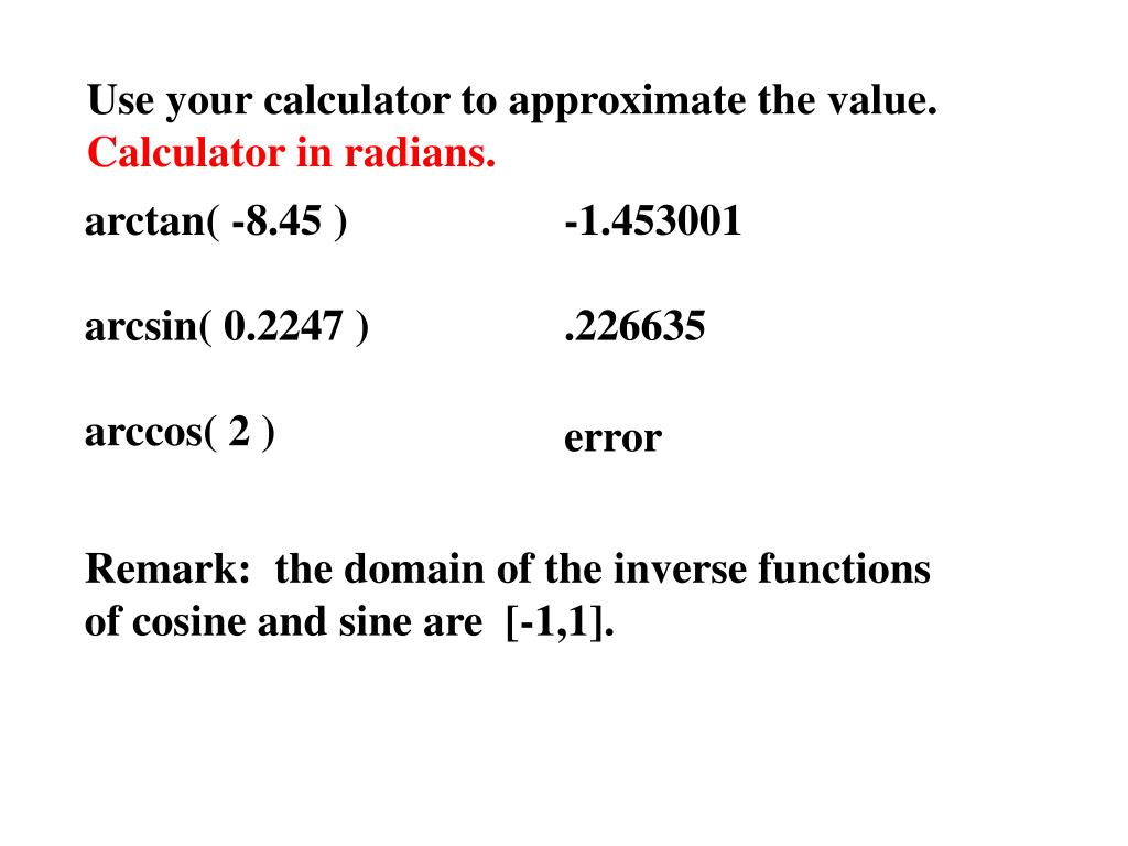 PPT 4.7 Inverse Trigonometric Functions PowerPoint Presentation, free