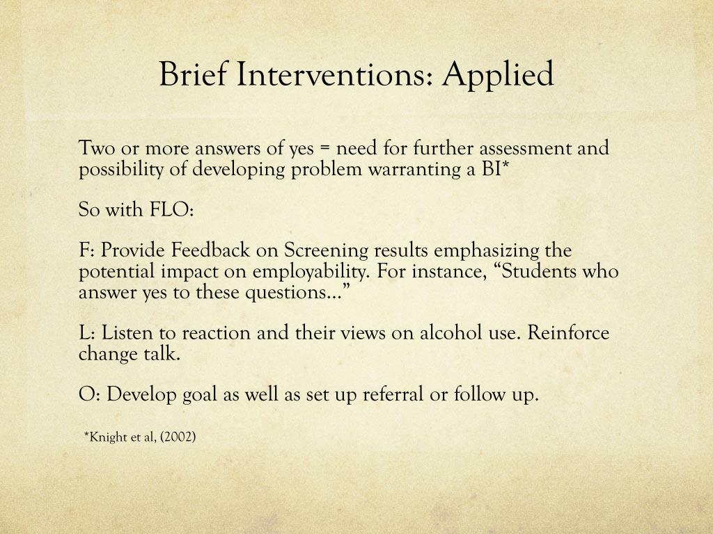 PPT Brief Interventions for the Job Corps Population PowerPoint