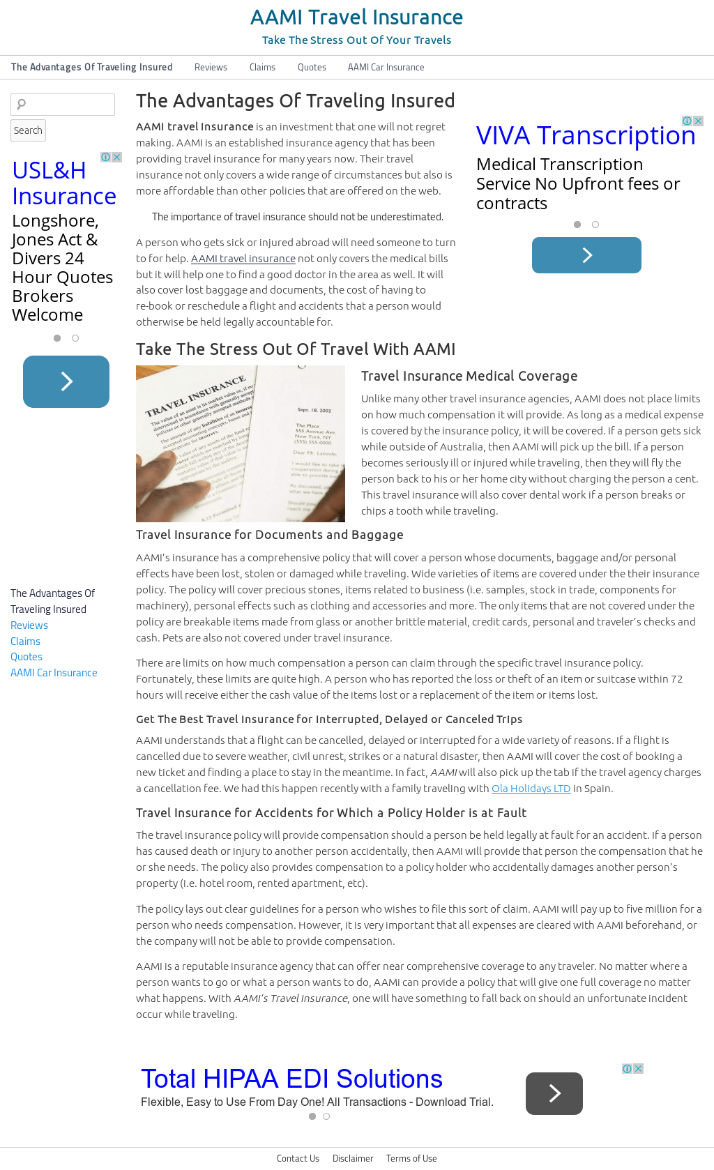 Aami Travel Insurance travel cubes au