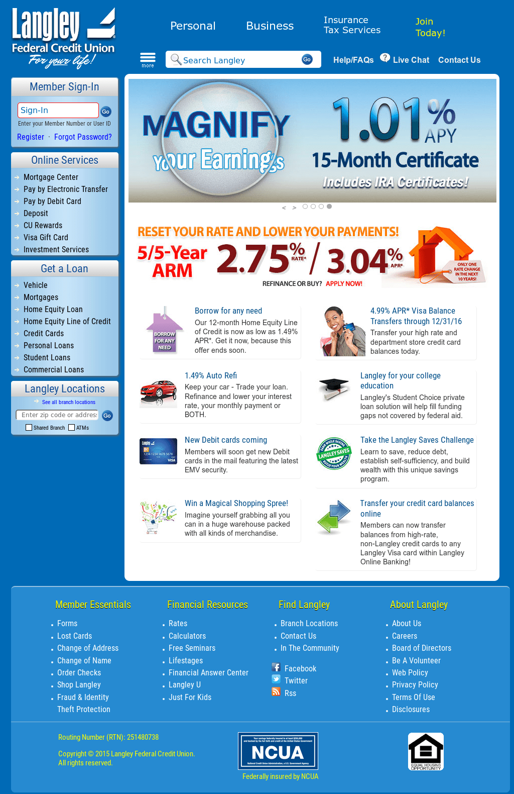 Langley Federal Credit Union Routing Number Examples and