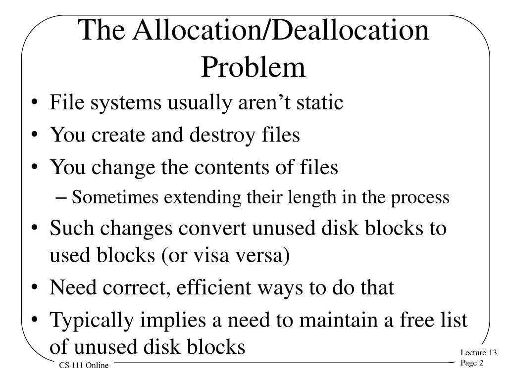 PPT Free Space and Allocation Issues PowerPoint Presentation, free