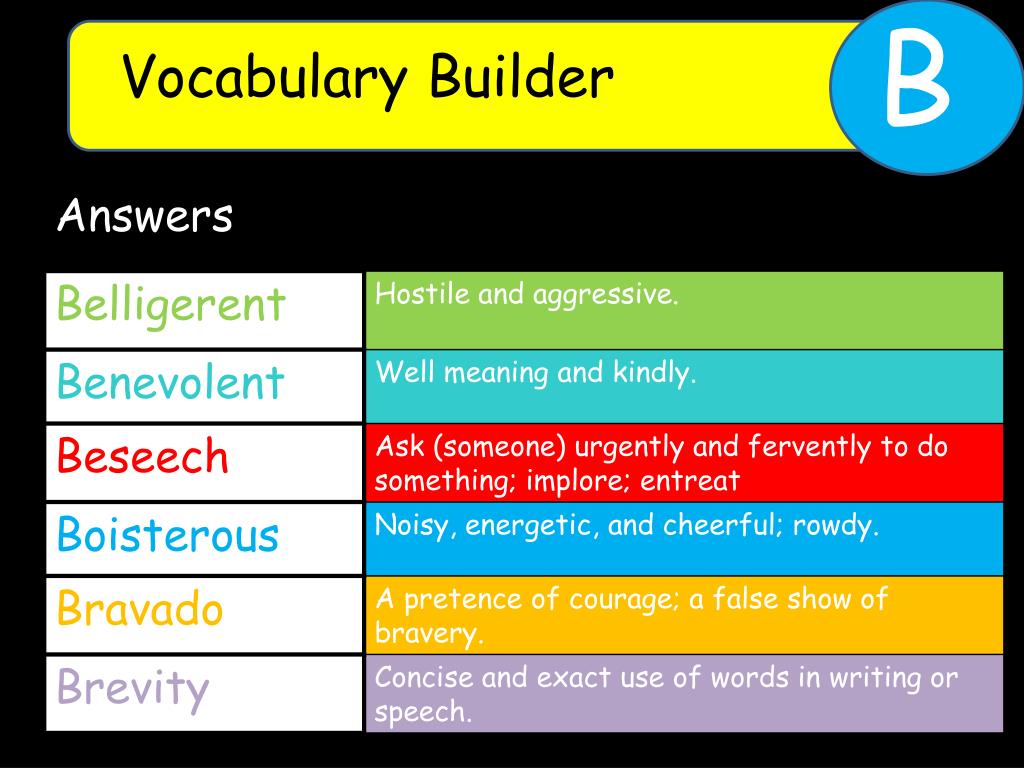 PPT - Vocabulary Builder PowerPoint Presentation, free download - ID