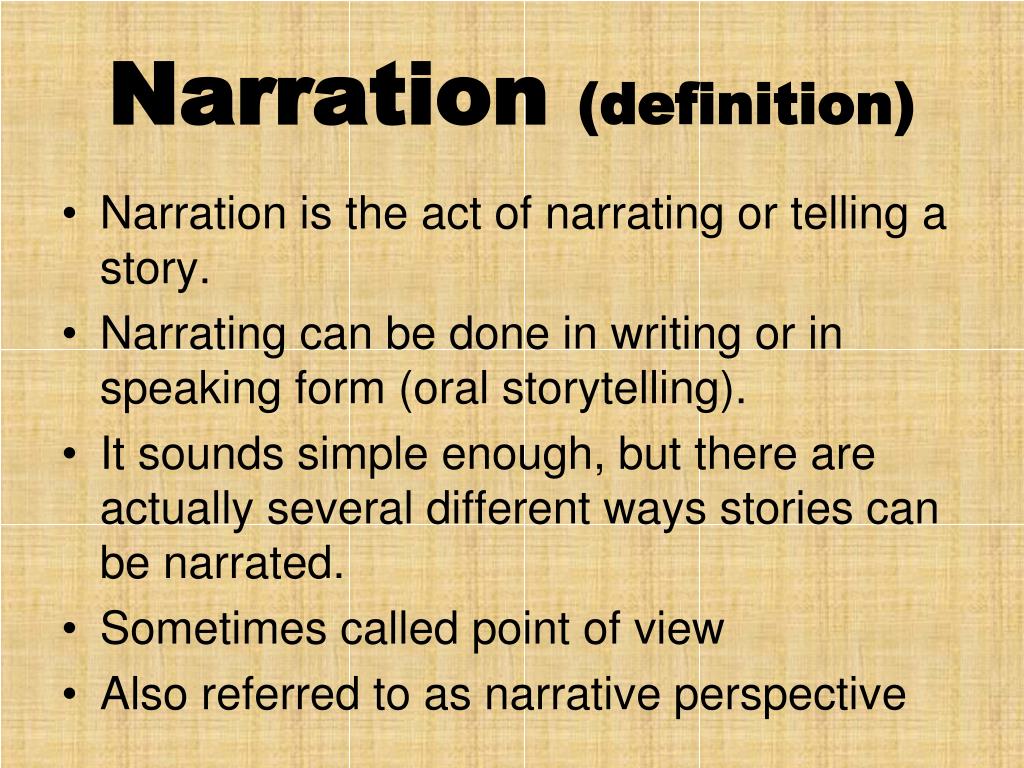 PPT Identifying the Elements of Literature Narration/Point of View
