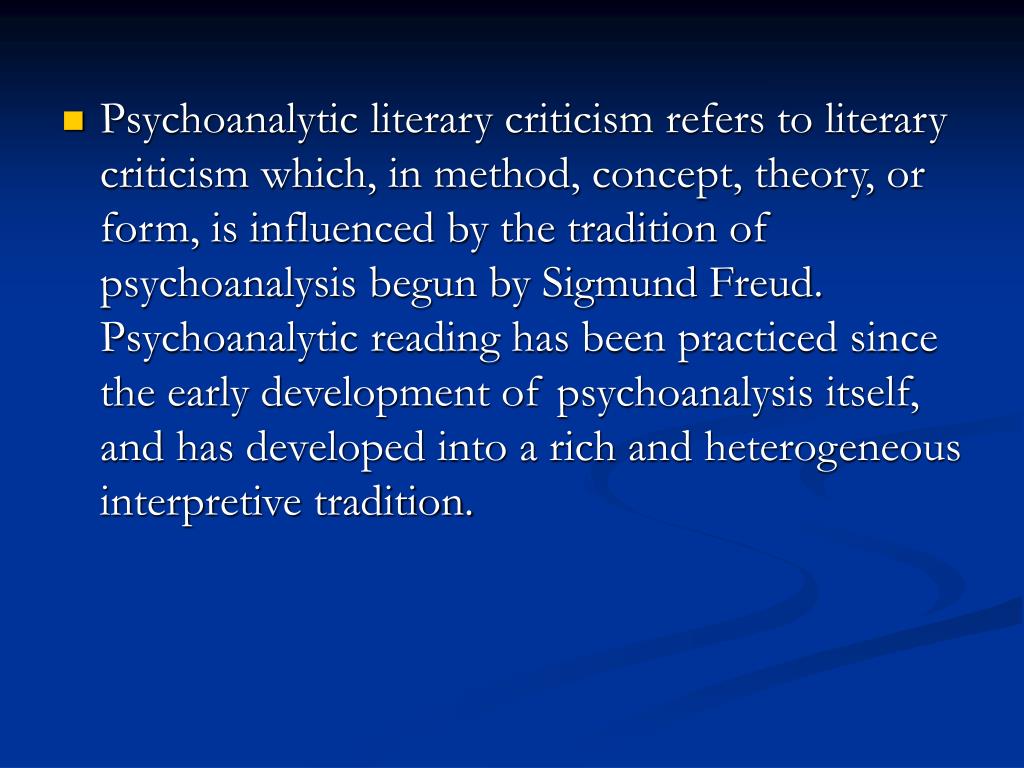 PPT Psychoanalytic criticism PowerPoint Presentation, free download