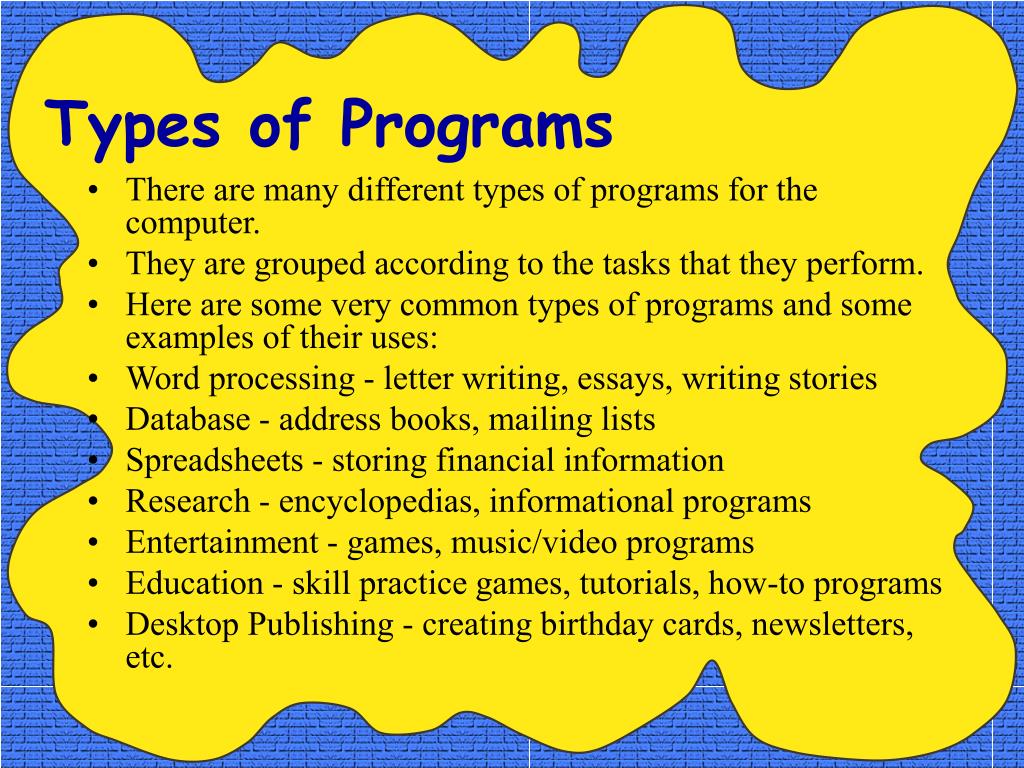 PPT Computer Basics Programs PowerPoint Presentation, free download