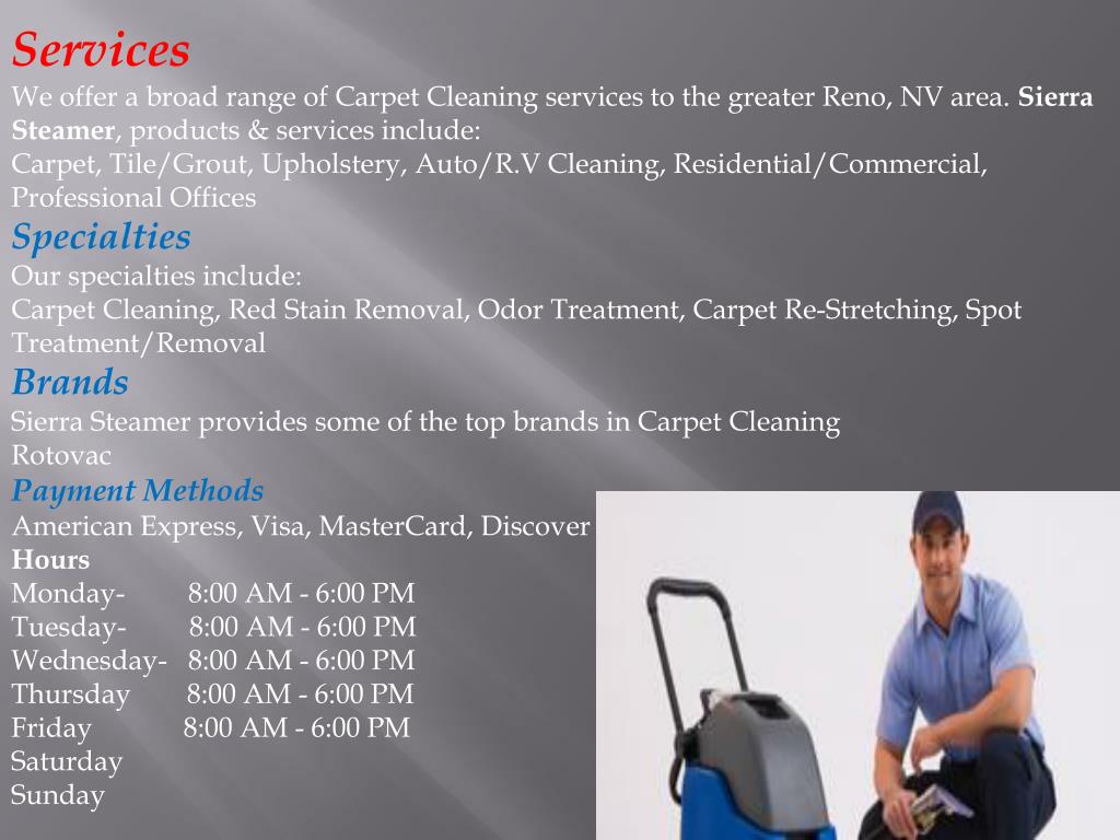 PPT Carpet Cleaning Reno NV, Carpet Cleaner Reno NV, Steam Clean