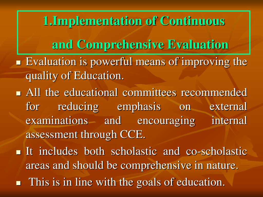 PPT Continuous and Comprehensive Evaluation (CCE) PowerPoint