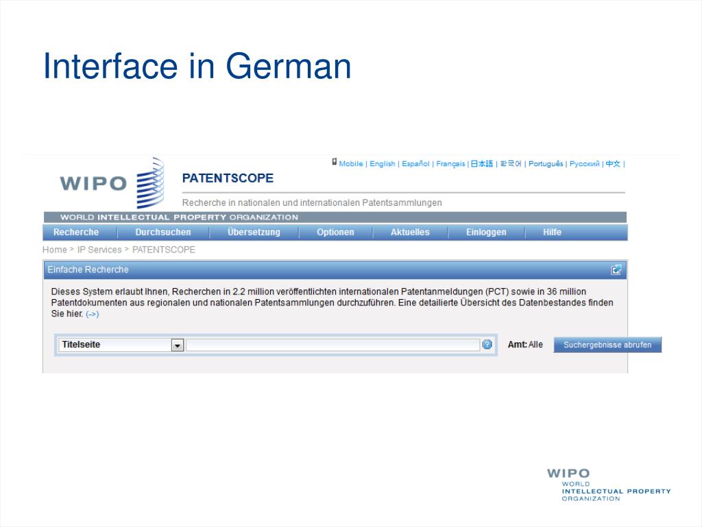 PPT How to search with the PATENTSCOPE search system PowerPoint Presentation ID5382819
