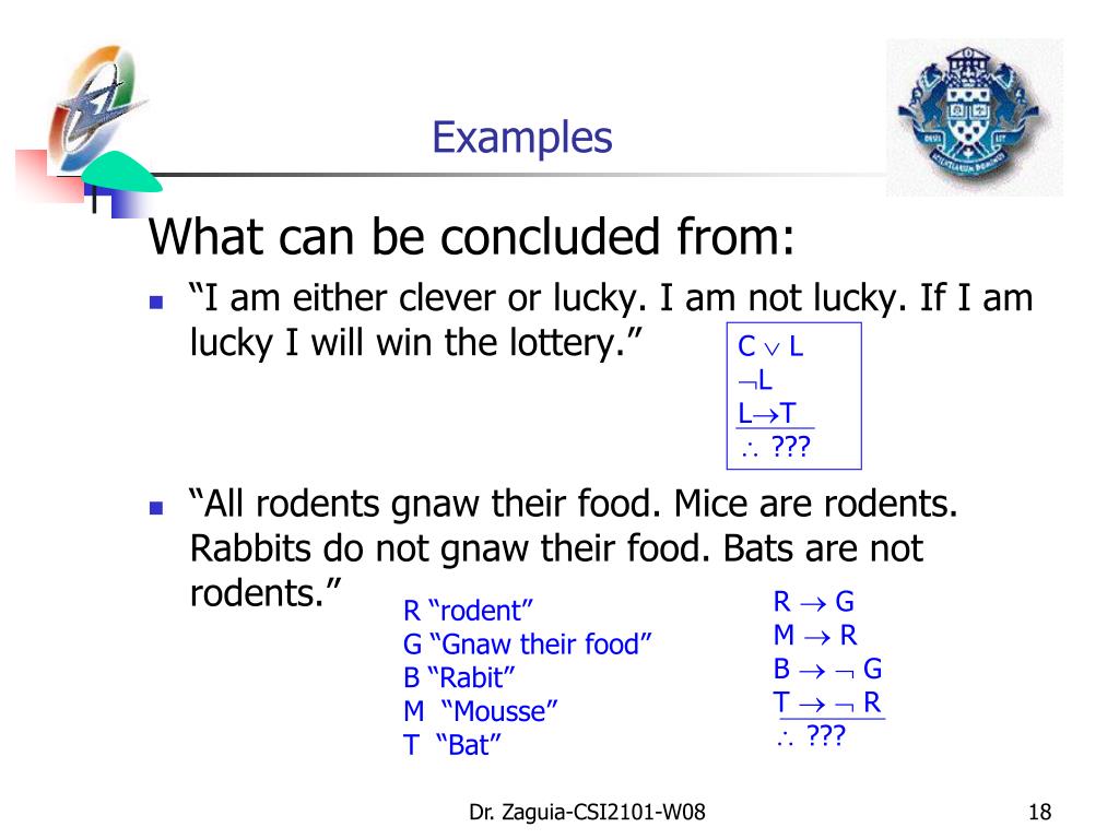 PPT CSI 2101 / Rules of Inference ( §1.5) PowerPoint