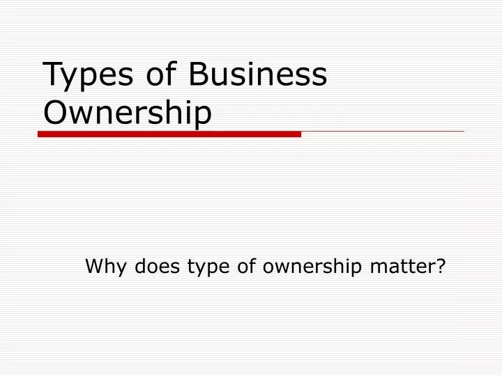 PPT Types of Business Ownership PowerPoint Presentation