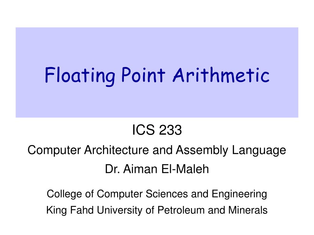 PPT Floating Point Arithmetic PowerPoint Presentation, free download