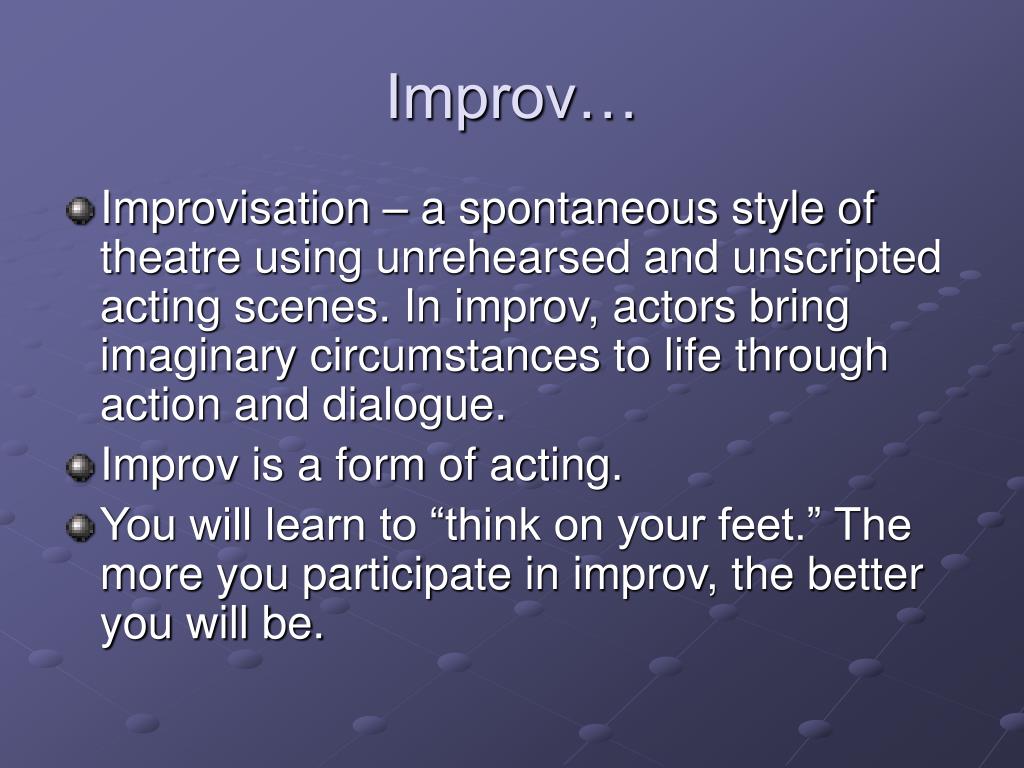 PPT Improvisation PowerPoint Presentation, free download ID5403928