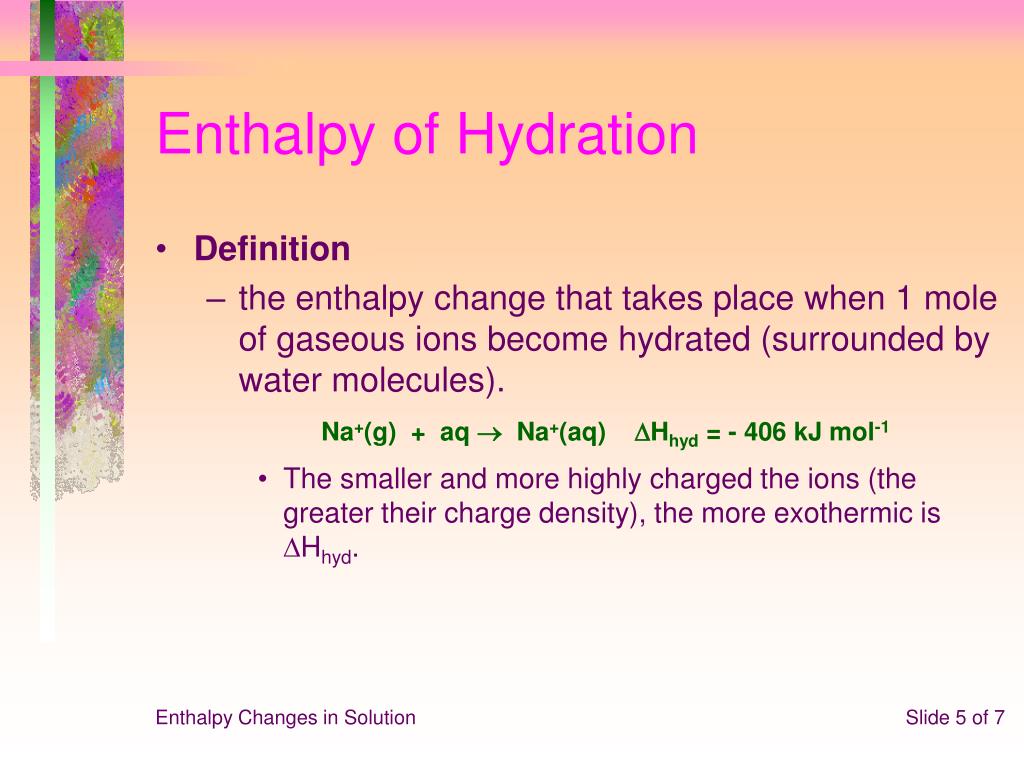 PPT Enthalpy Changes in Solution PowerPoint Presentation, free