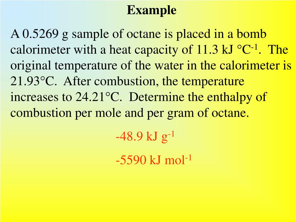 PPT Reaction carried out under constant volume. Use a bomb