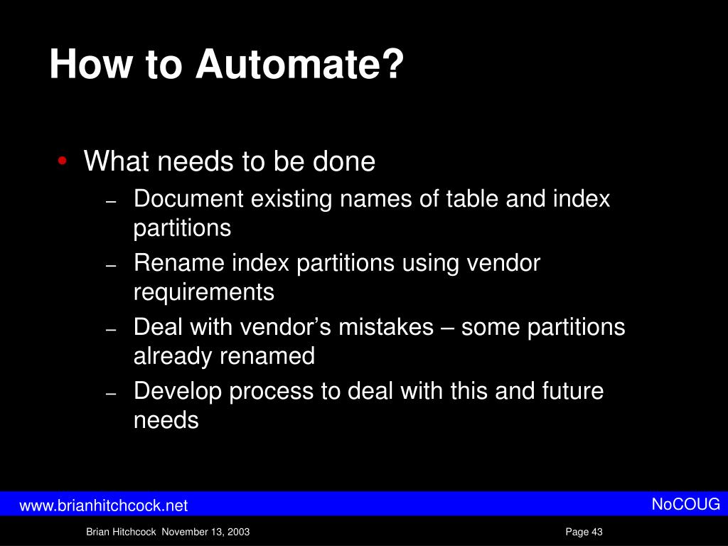 PPT Working with Partitioned Tables The Unpleasant Details PowerPoint