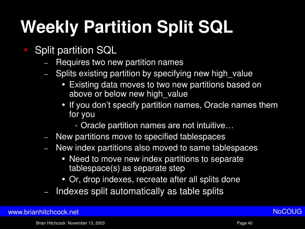 PPT Working with Partitioned Tables The Unpleasant Details PowerPoint