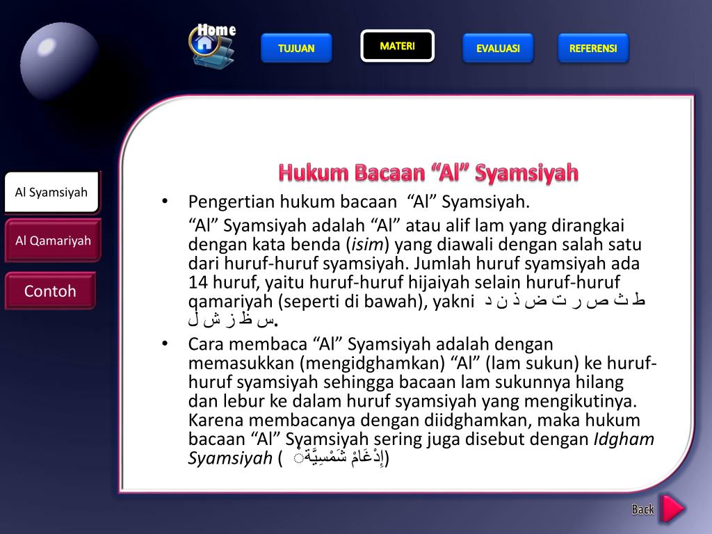 PPT HUKUM BACAAN “AL” SYAMSIYAH DAN “AL” QAMARIYAH PowerPoint