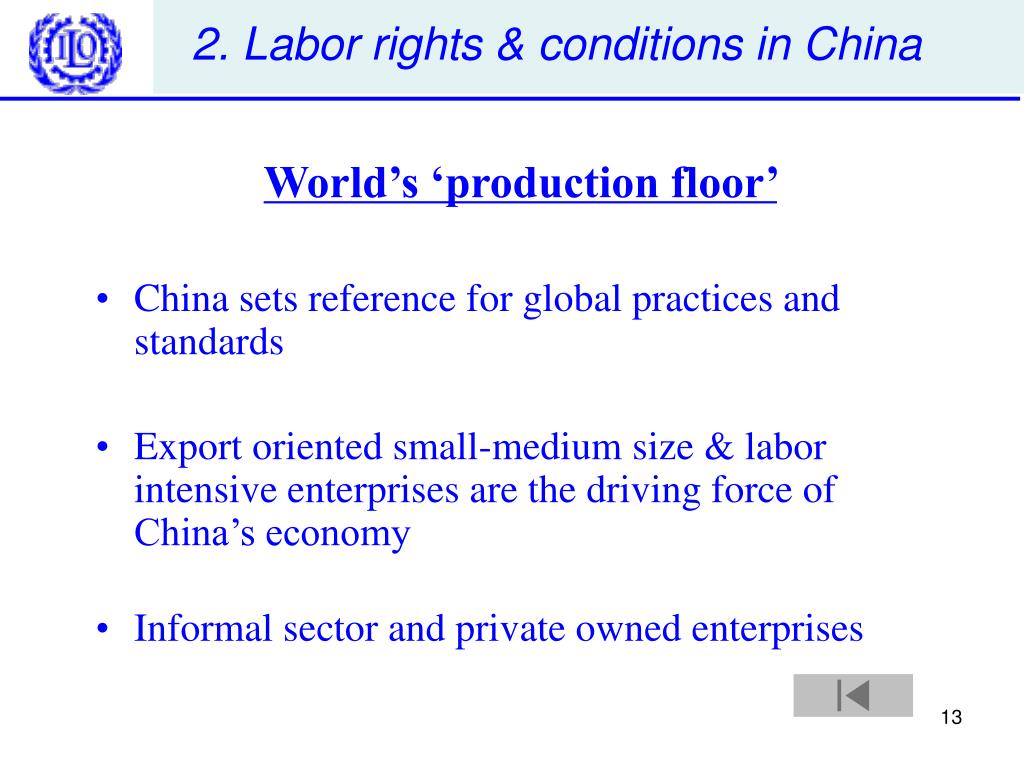 PPT International Labor Standards Implications in China PowerPoint