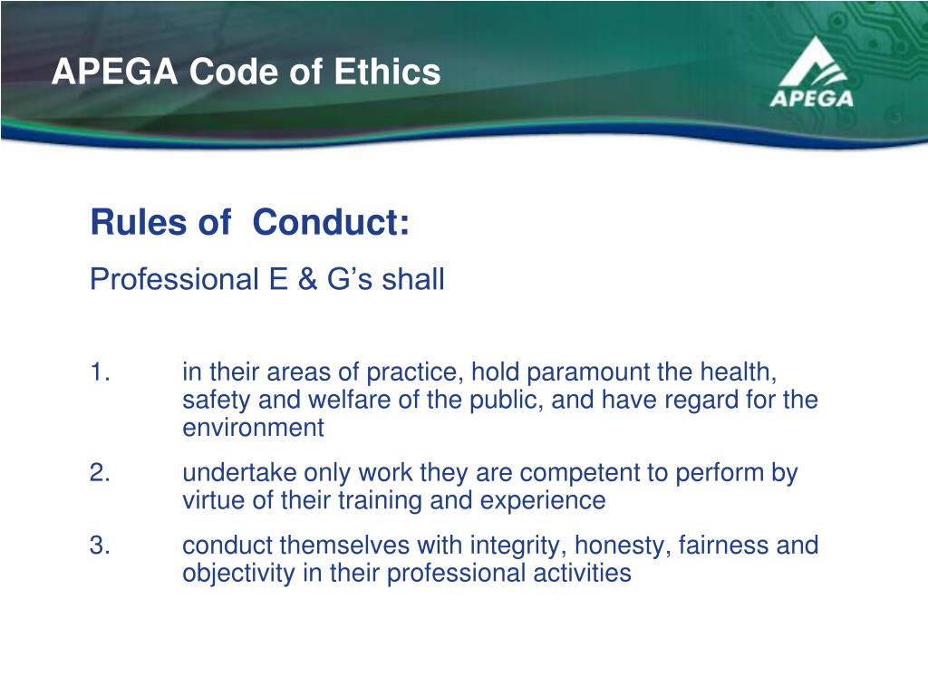 PPT APEGA Professionalism and Ethics PowerPoint Presentation ID5410285