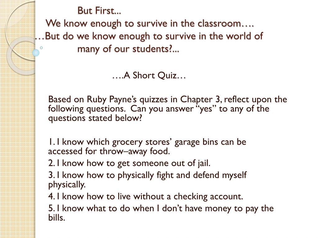 PPT Ruby K. Payne’s A Framework for Understanding Poverty PowerPoint